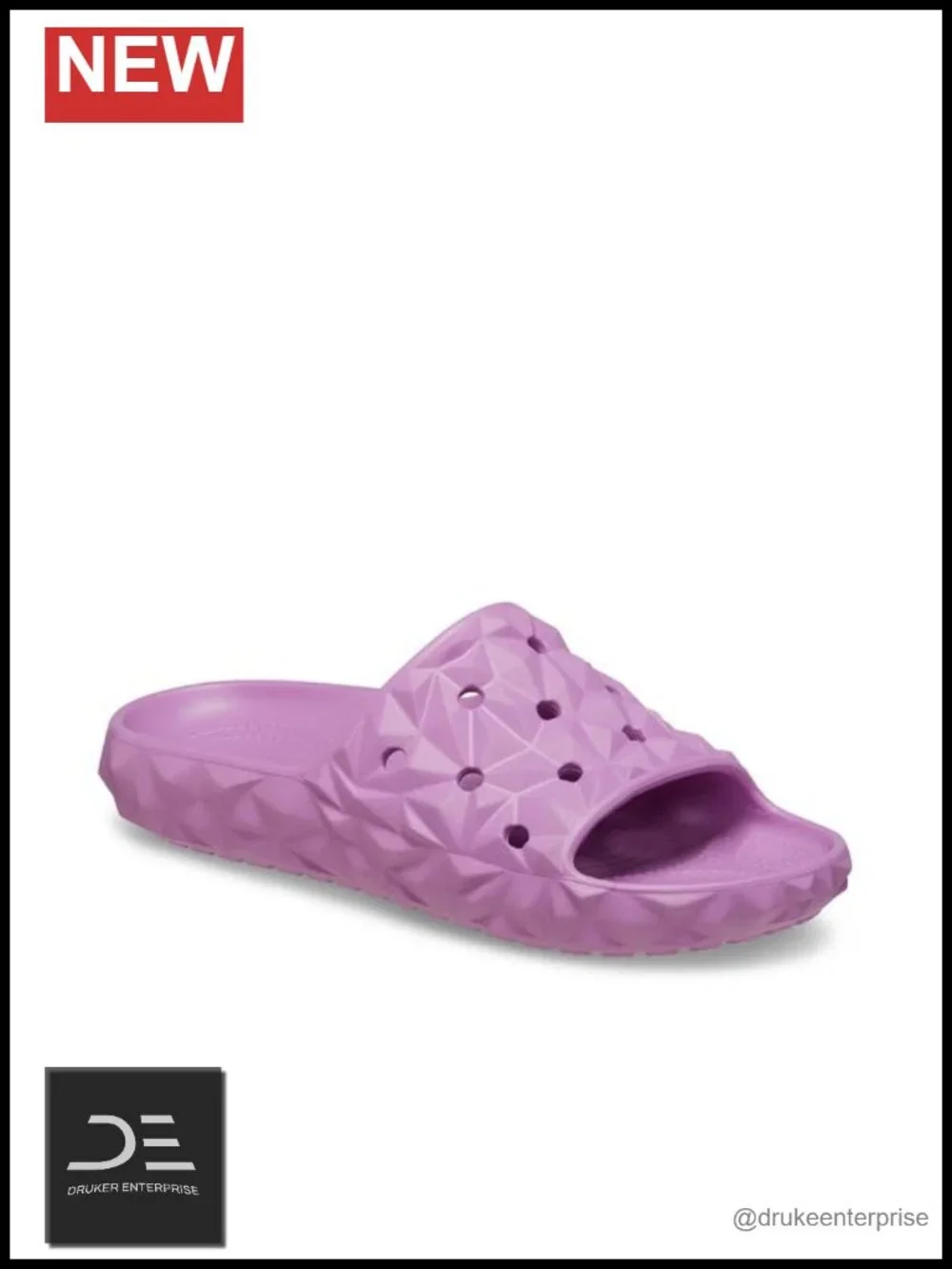 Lightweight EVA Slide Sandals with Geometric Pattern - Open Toe Slip On